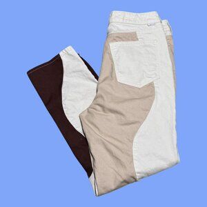 PacSun Eco Tan & Brown Paneled Mom Jeans Women’s 30‎